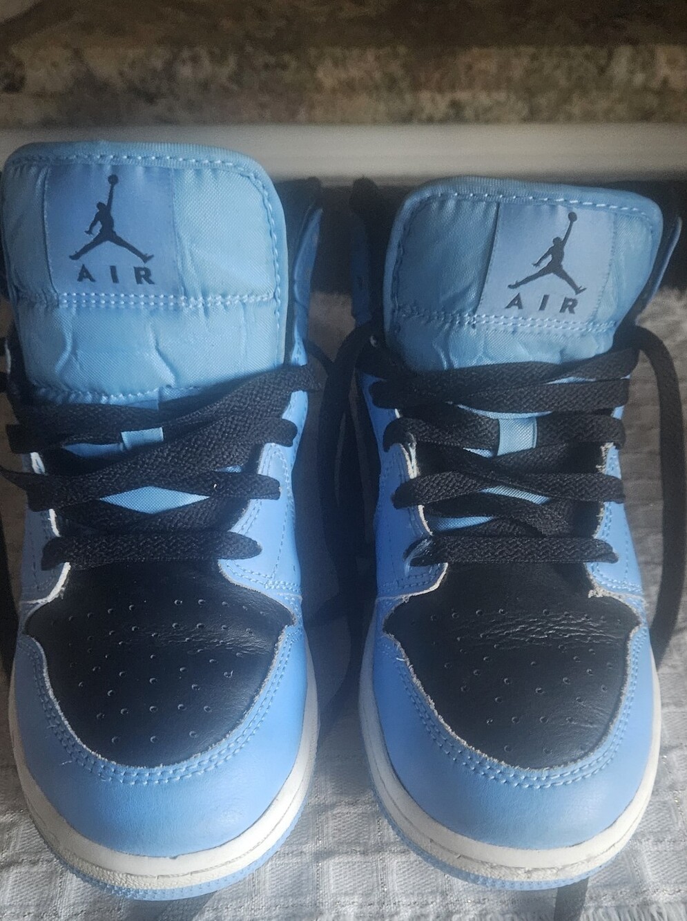 Jordan Kids High-Top Sneakers in Light Blue and Black
